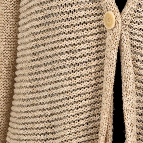 Coldwater Creek Cardigan Sweater Womens S Beige Knit 3D Knit Cottage Granny Core - Picture 5 of 8